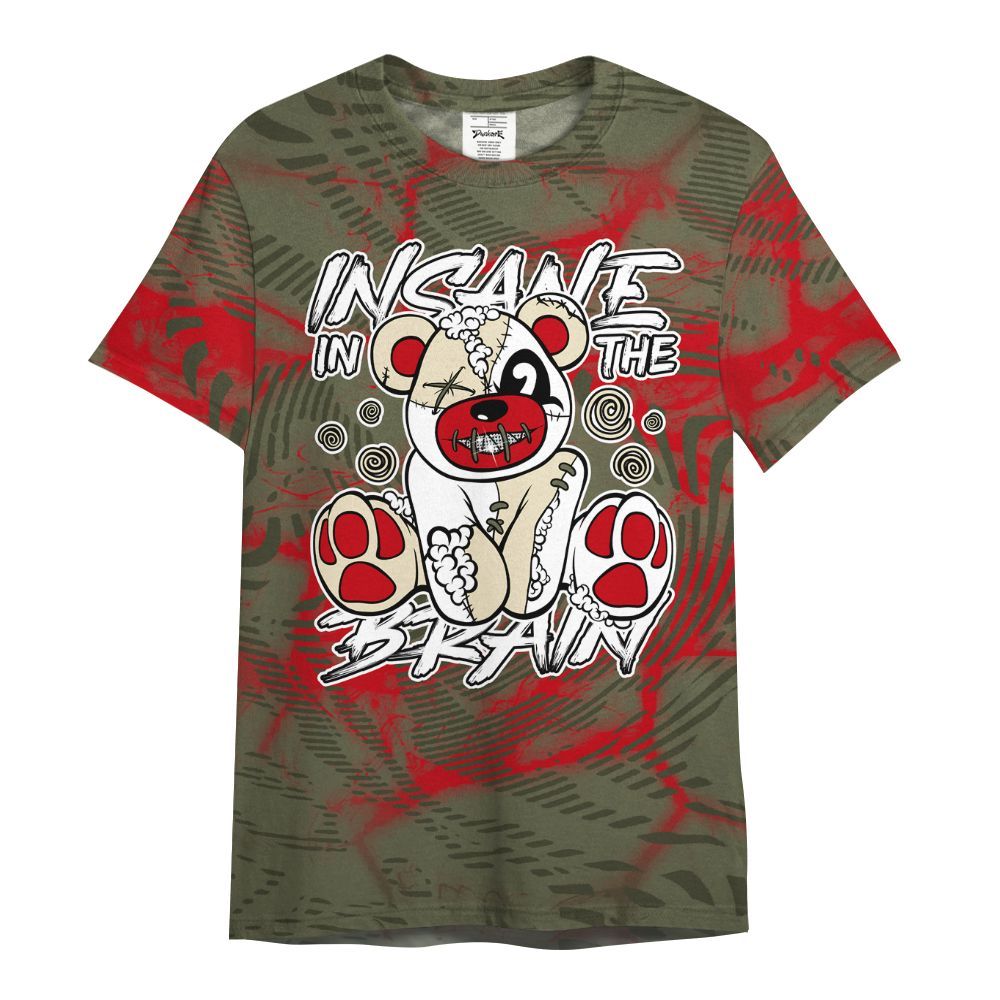 Shirt To Match Travis Scott Low OG Medium Olive 1s - Insanes Bear Fume All Over Print