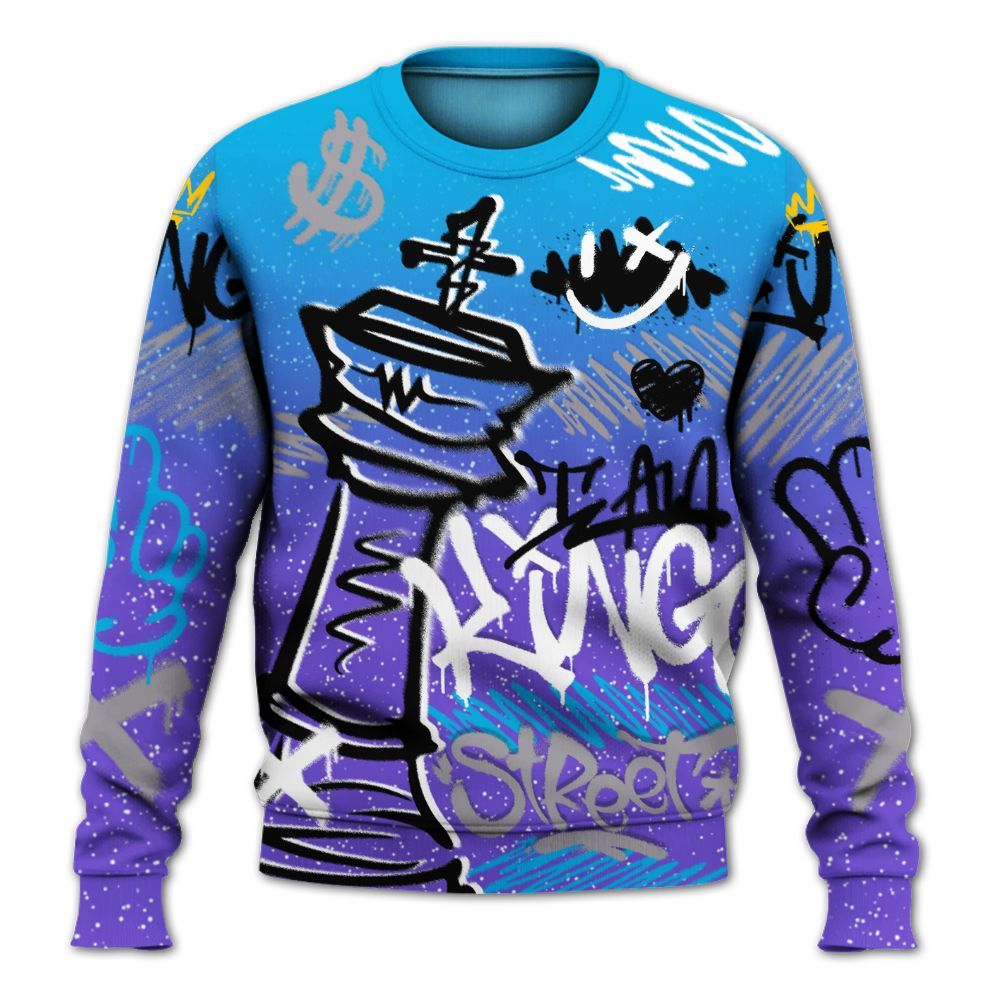 Sweatshirt To Match Retro Aqua 8s - Street King Chess Streetwear All Over Print