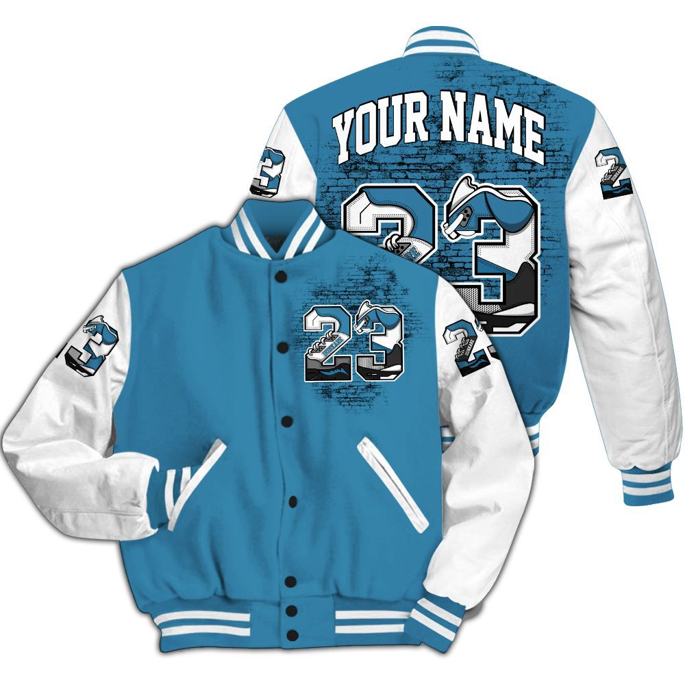 Varsity Jacket To Match High OG UNC Reimagined 1s - Custom Name Number 23 5s All Over Print