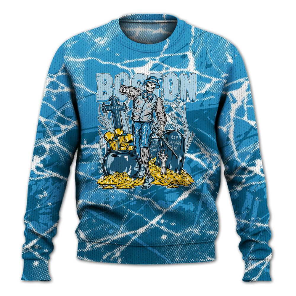 Knitted Sweater To Match Powder Blue 9s - Goldrush Skeleton Profound