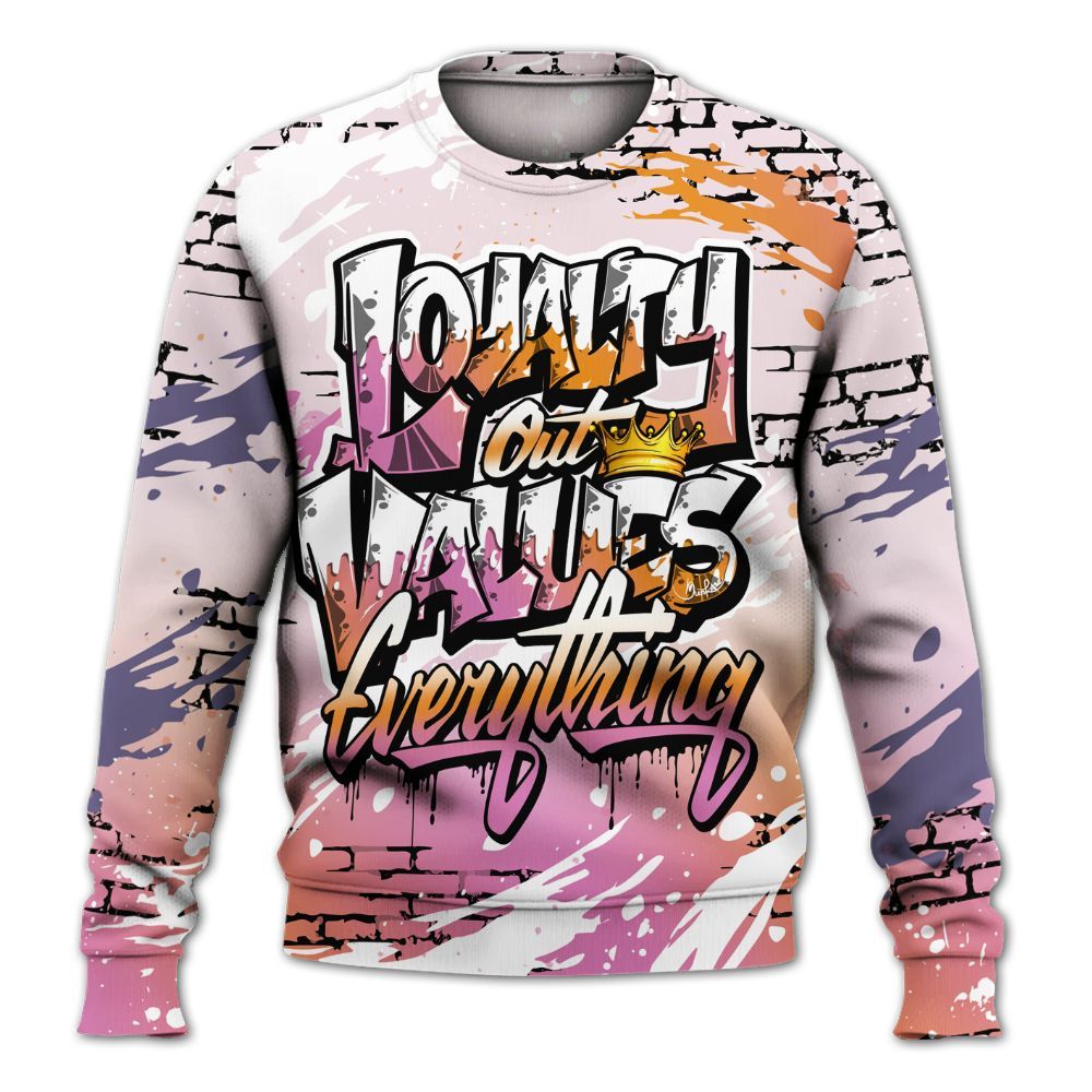 Sweatshirt To Match Book Sunrise 1s - Values Of Loyalty Drip All Over Print