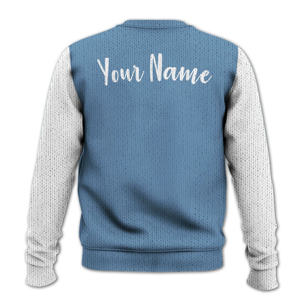 Knitted Sweater To Match High OG First In Flight 1s, Custom Name God Blessed Drip