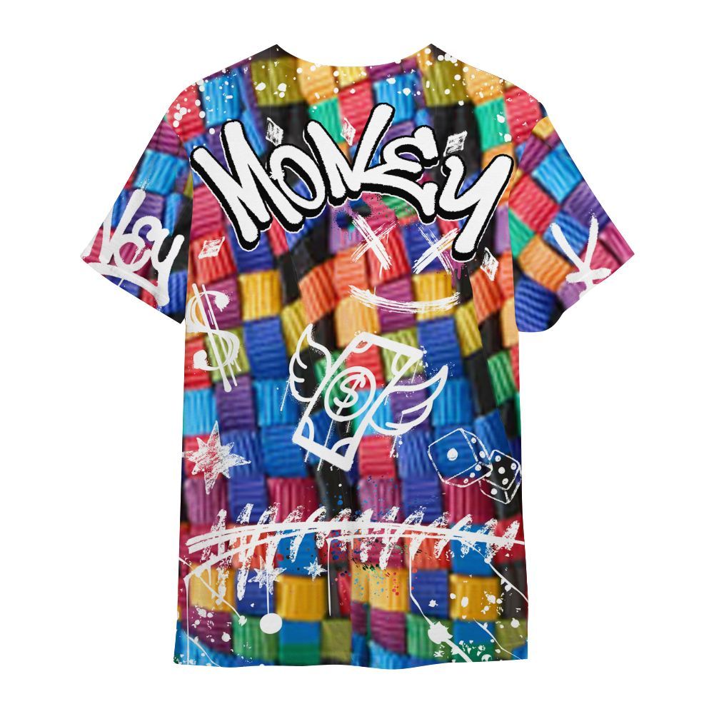 Shirt To Match Air Rainbow Weave - Everybody Paid In Full Crayon All Over Print