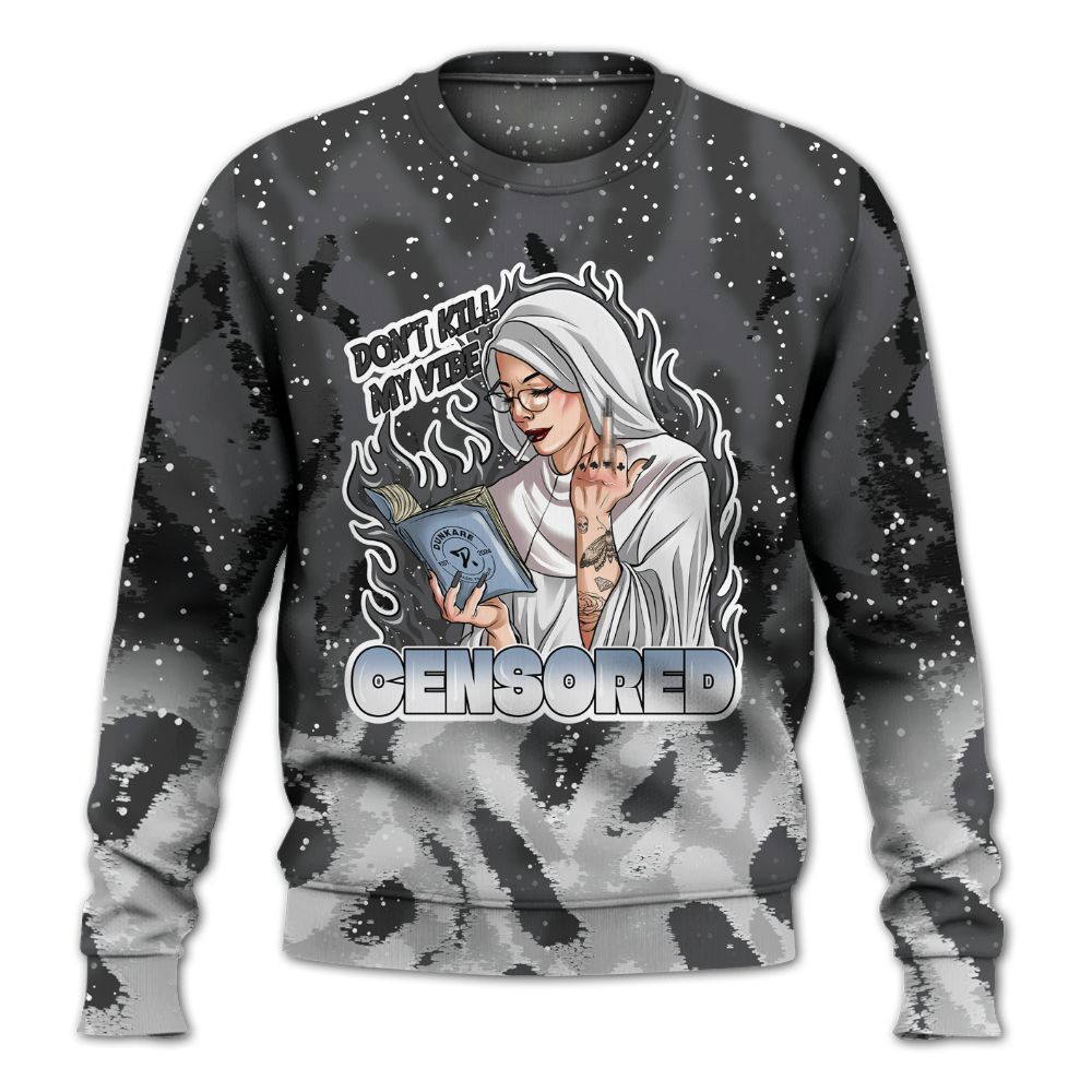 Sweatshirt To Match Reverse Black White 6s - Censoredz Burn All Over Print