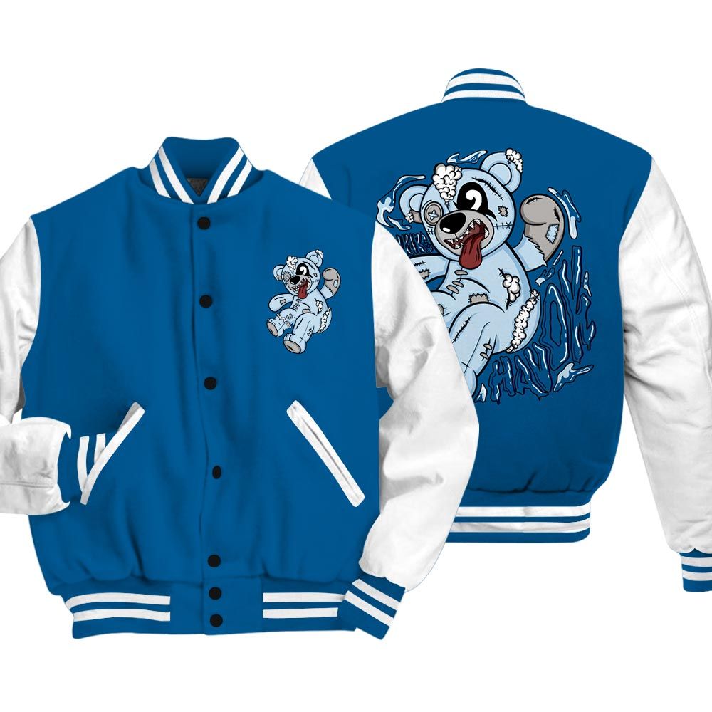 Varsity Jacket To Match Industrial Blue 4s Vasity Jacket - Havok Bear Vasity Jacket Unisex