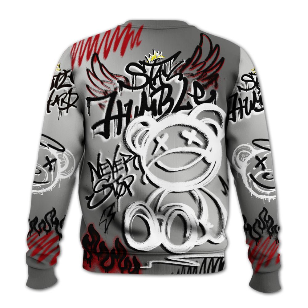 Sweatshirt To Match Metallic Silver 14s - Humble Drip Streetwear Graffity All Over Print