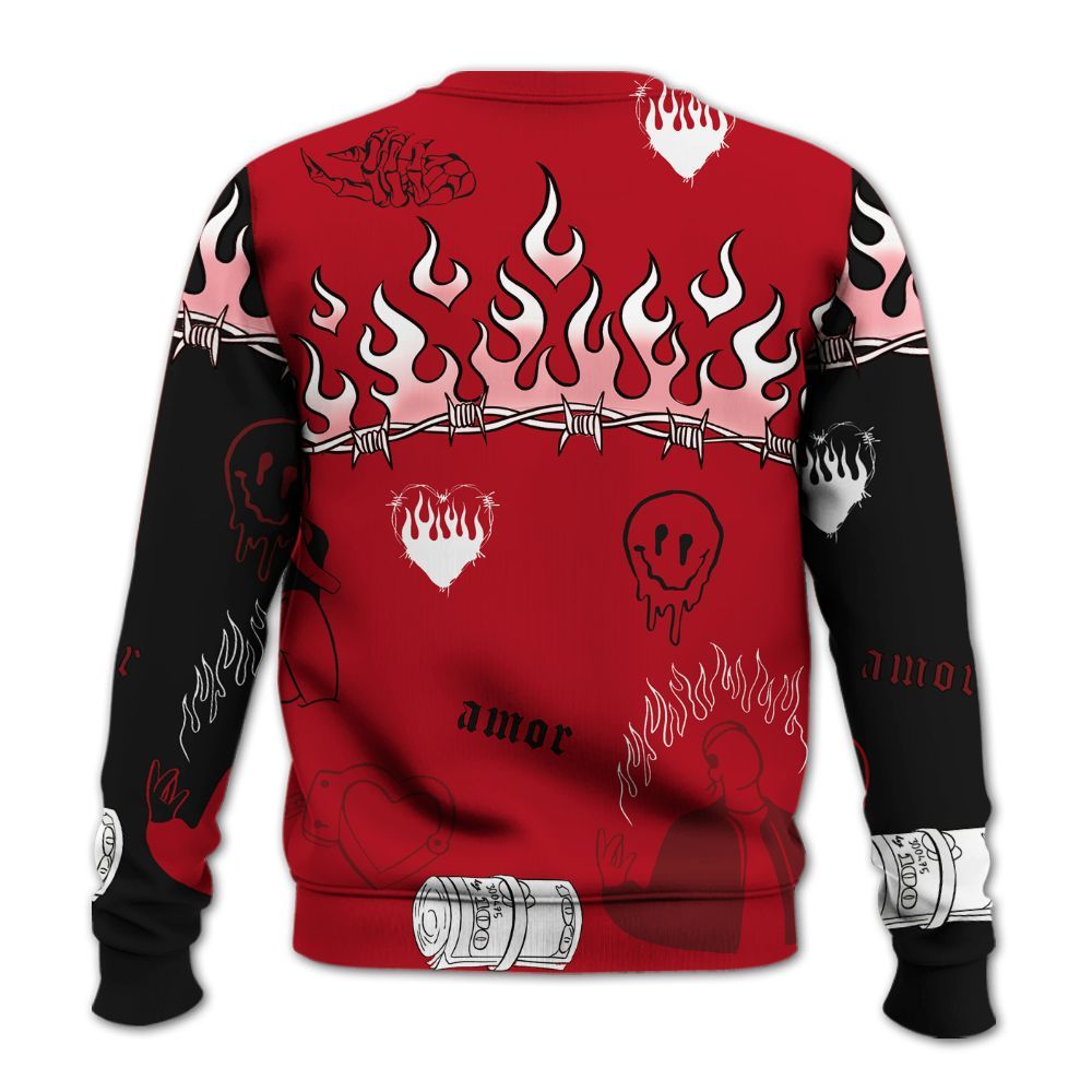 Sweatshirt To Match Bred Velvet 11s - Snake Trust No One All Over Print