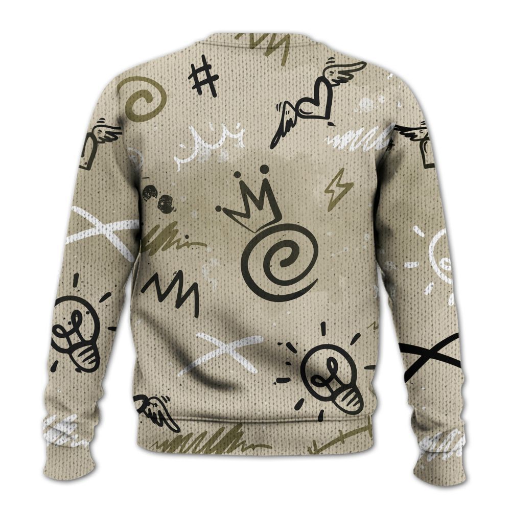 Sweater To Match Sail Neutral Olive 6s - Drip Been Di2ferent Graphic