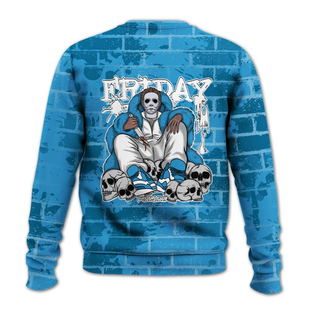 Sweatshirt To Match Powder Blue 9s - Friday Brick All Over Print