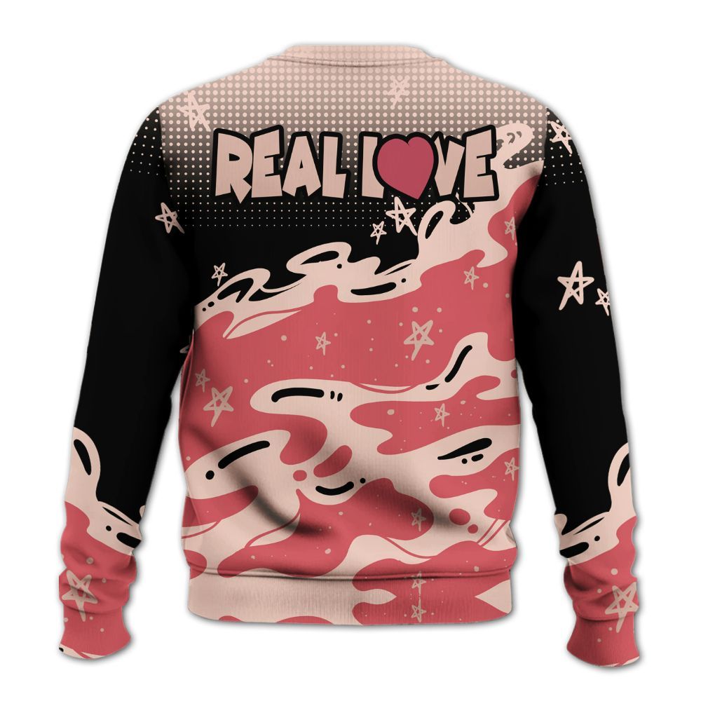 Sweatshirt To Match Washed Coral 2s Shirt - Sincere Fondness Bear Stars All Over Print