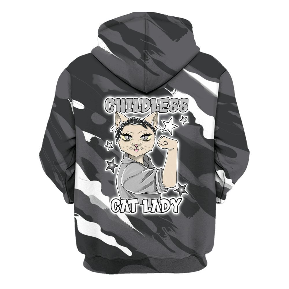 Hoodie To Match White Thunder 4s - Childless Kat Lady All Over Print