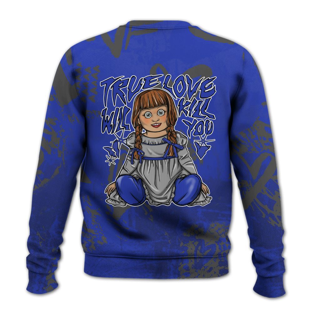 Sweatshirt To Match Air Max Plus Black Racer Blue - Genuine Loves Bear Heart Grunge All Over Print