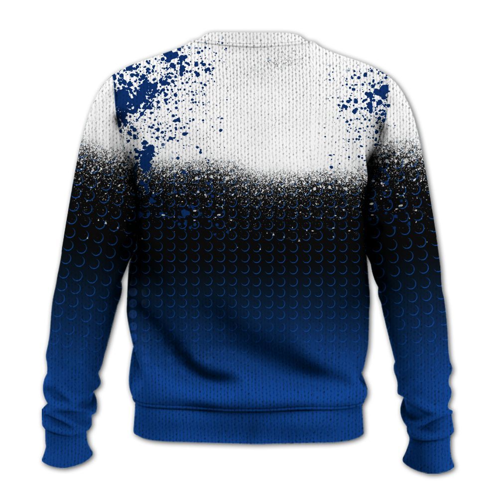Knitted Sweater To Match Low Game Royal 1s - Halftone Time Is Money