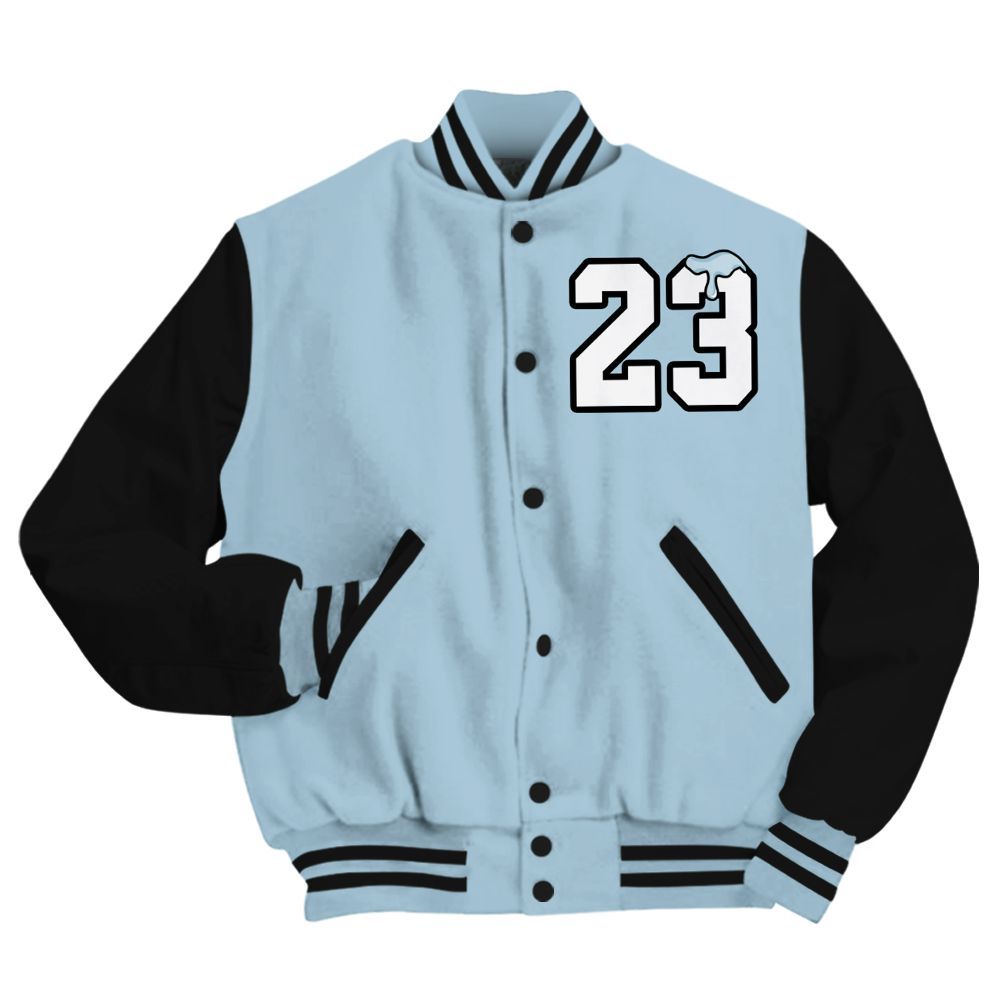 Varsity Jacket To Match Chambray 7s - Custom Name Number 23 Drip All Over Print