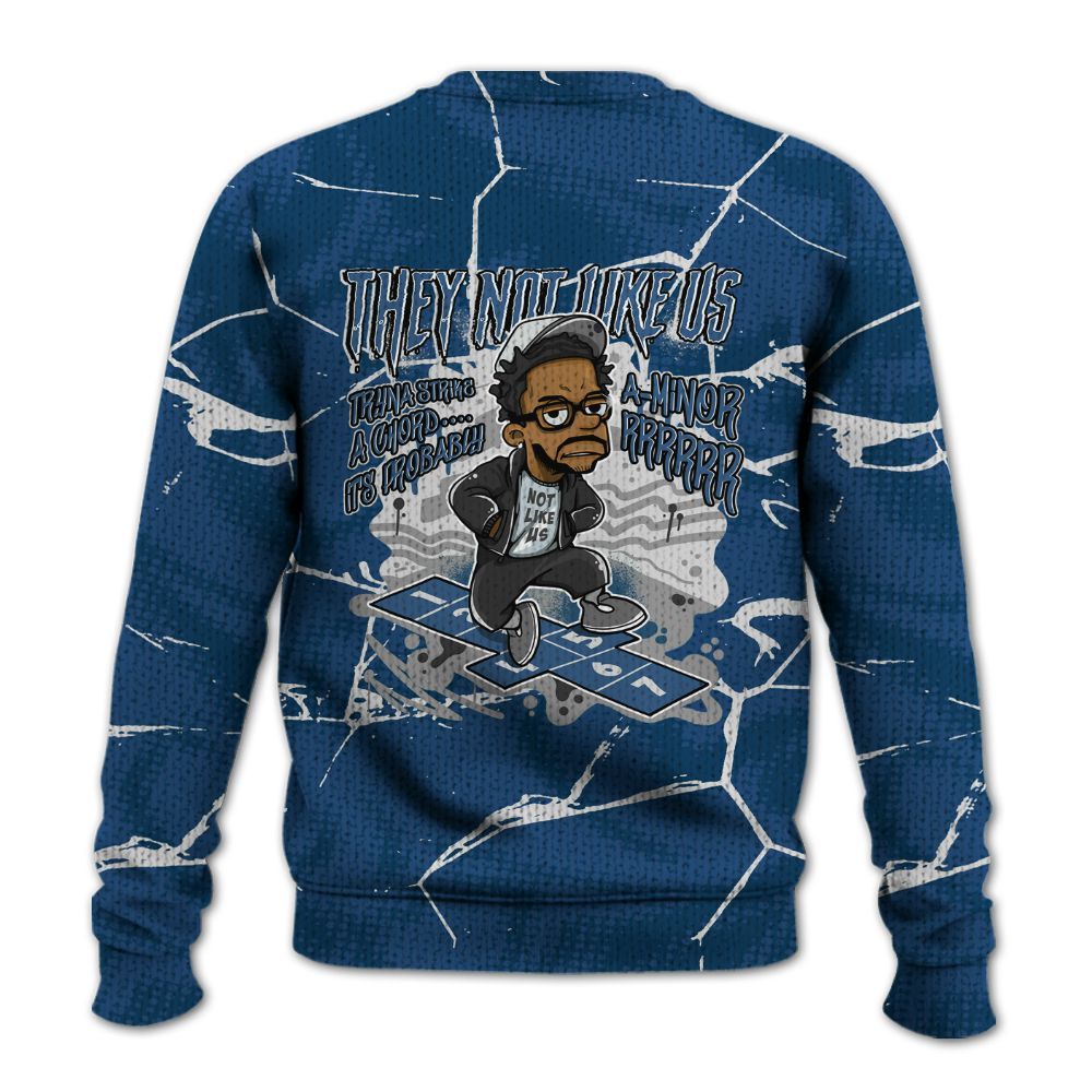 Knitted Sweater To Match High OG Midnight Navy 1s - Hopscotch Dislike Us Graphic Crack