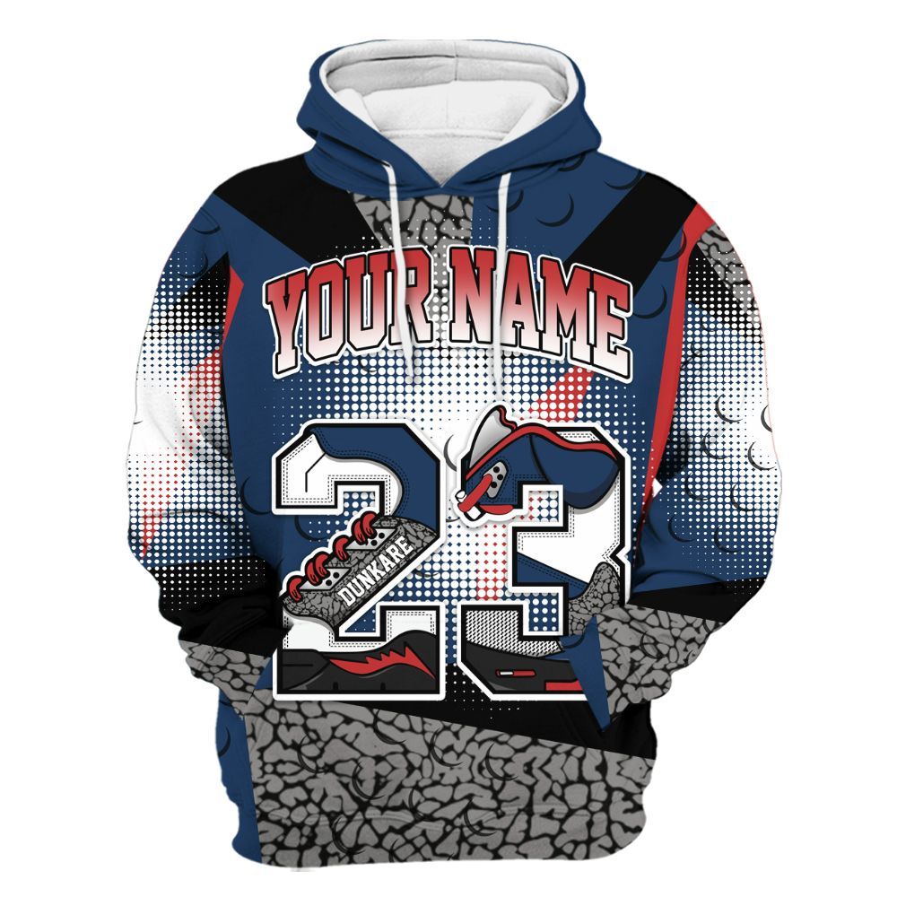 Hoodie To Match SP Sport Royal 3s - Poly Custom Name Number 23 5s All Over Print