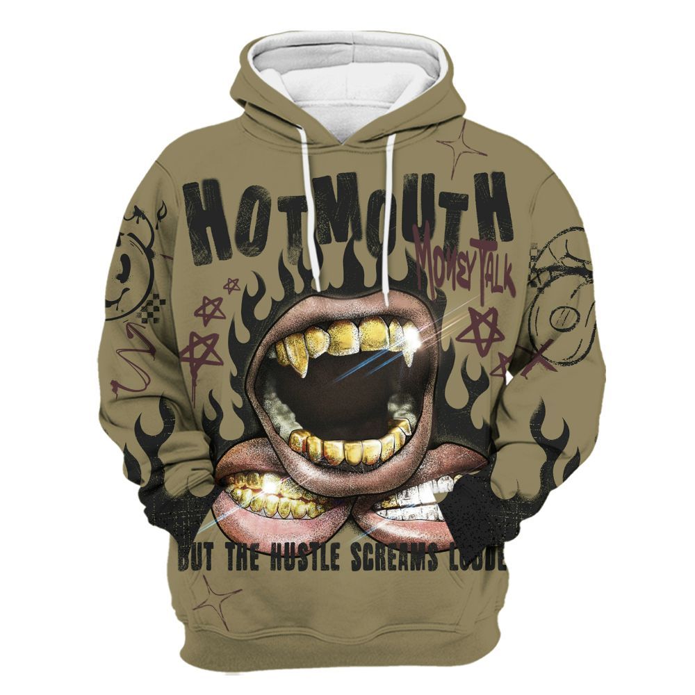 Hoodie To Match Black Olive 7s - Mouth Burning Street Style All Over Print