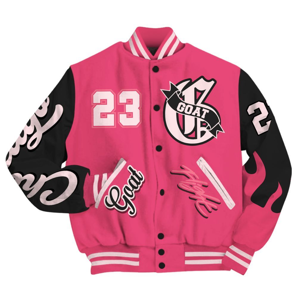 Varsity Jacket To Match A'One Hyper Pink - The G.O.A.T Flight Streetwear All Over Print