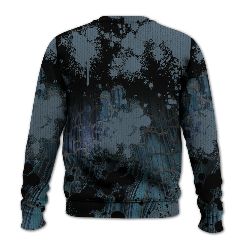 Knitted Sweater To Match Air Foamposite Kazuya Mishima - God Blessed Ink Drip