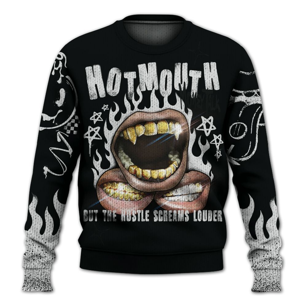 Knitted Sweater To Match Mid Space Jam 1s - Mouth Burning Street Style