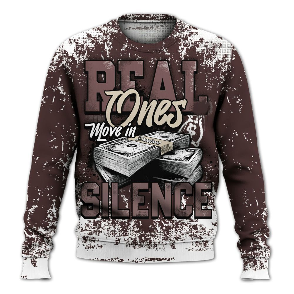 Sweatshirt To Match Burgundy Crush 3s - Move In Silence Money Street Retro All Over Print