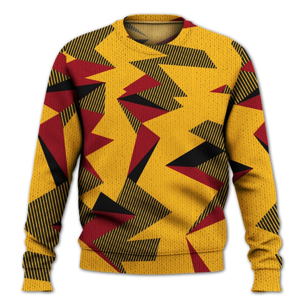 Sweater To Match White Taxi 12s Shirt, Geometric Camouflage Pattern Graphic