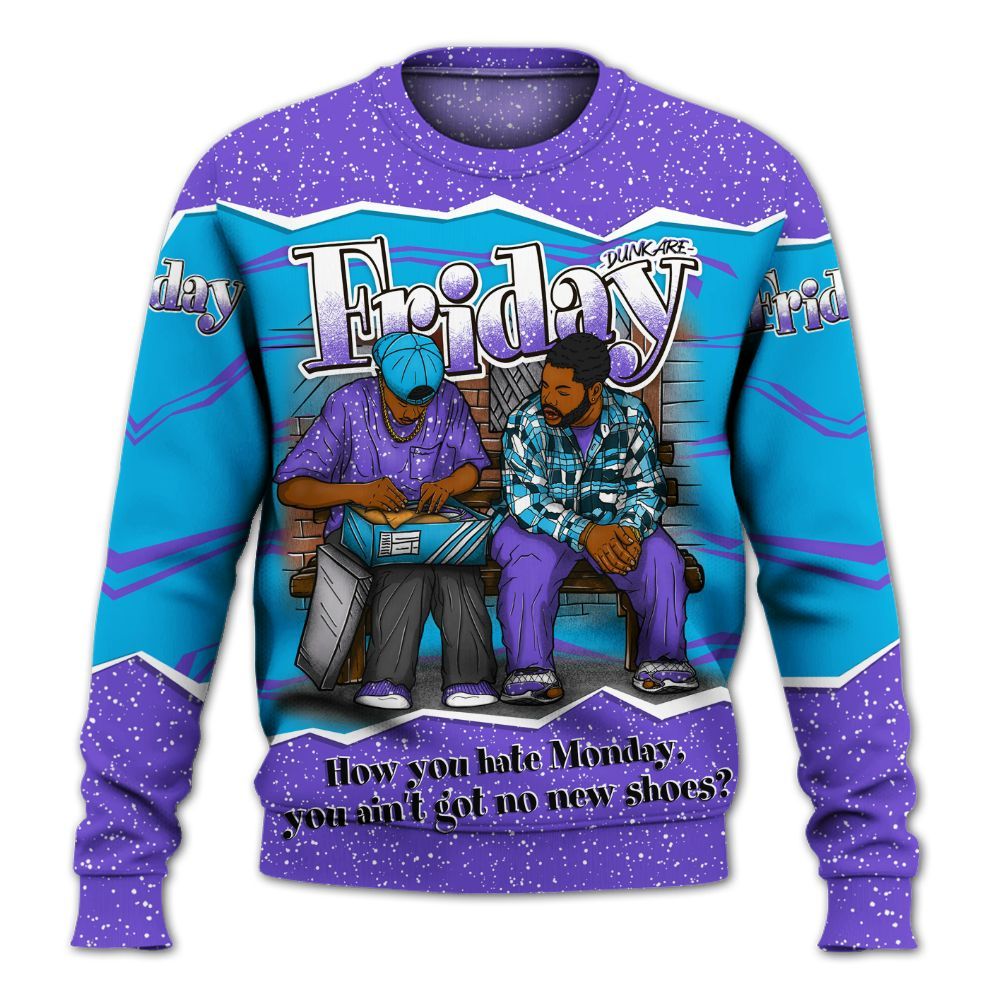 Sweatshirt To Match Retro Aqua 8s - Friday Movie 90s All Over Print