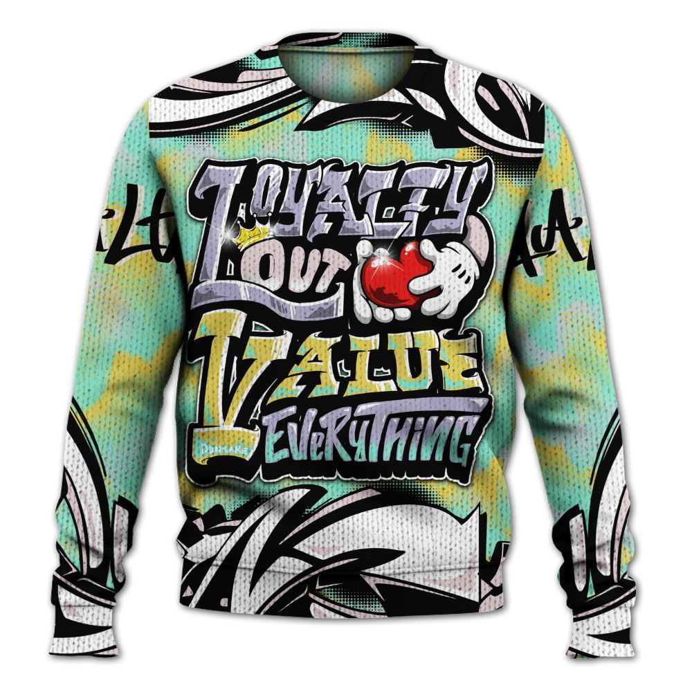 Sweater To Match Dunk Low Easter 2026 - Loyalty Out Value Graffiti Graphic