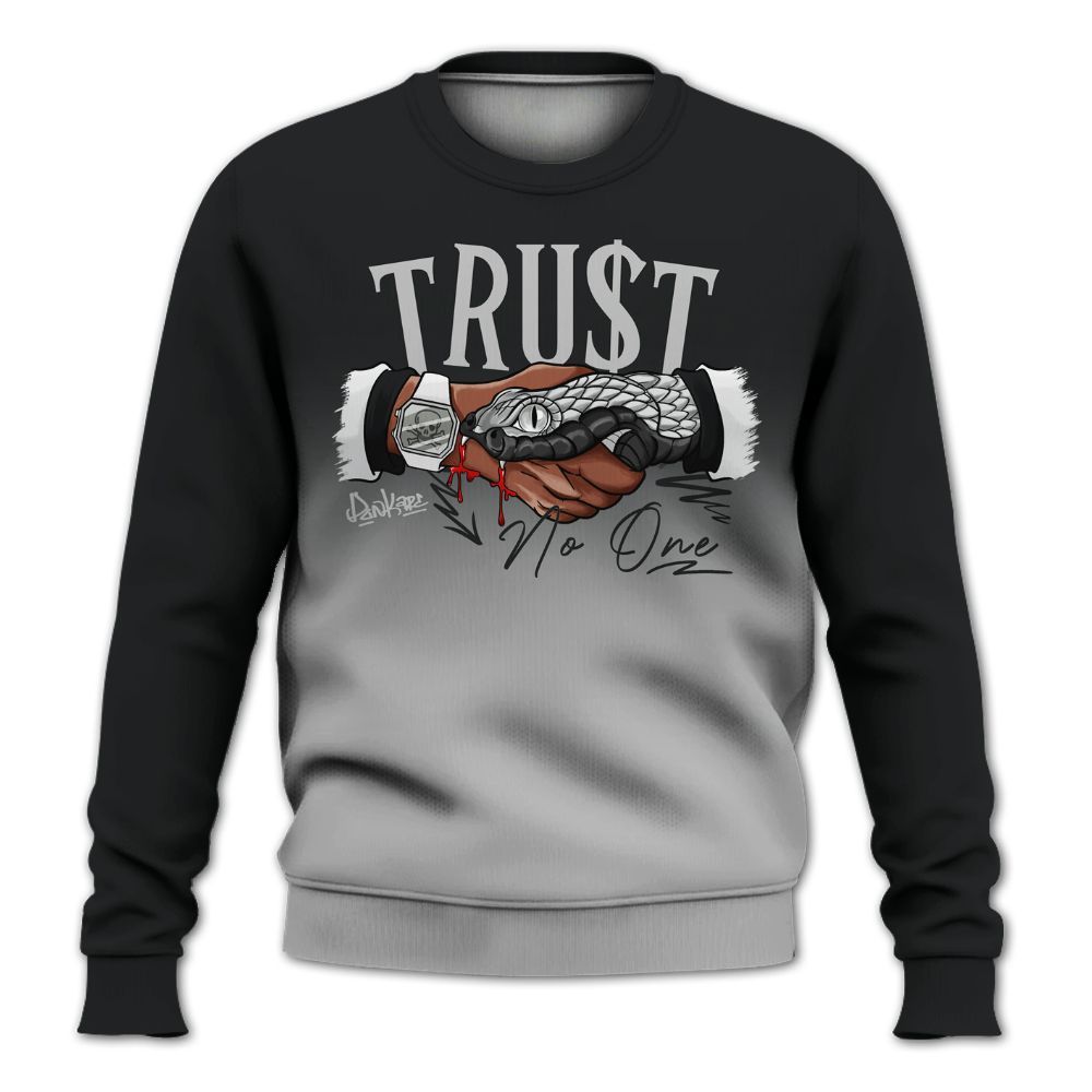Sweatshirt To Match Low 85 Metallic Black 1s - Snake Trust No One Drip All Over Print