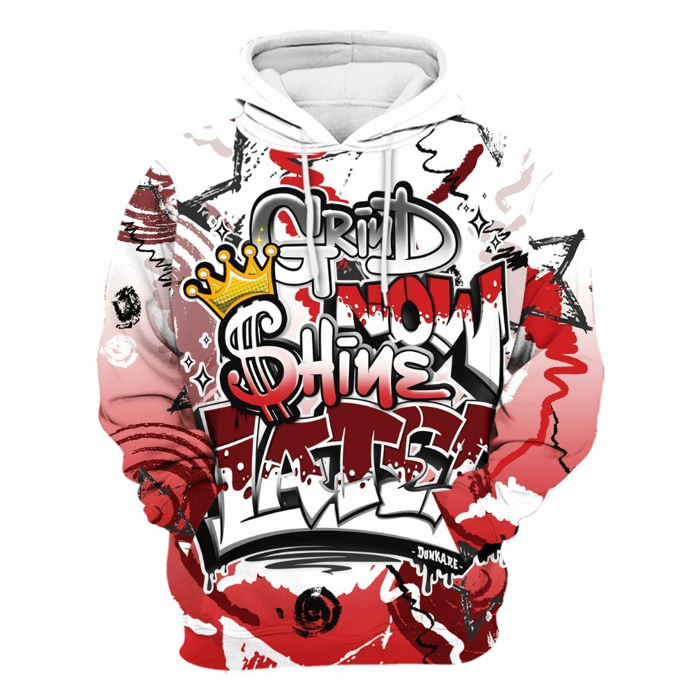 Hoodie To Match Low Bred 11s - Grind Shine Later Drip All Over Print