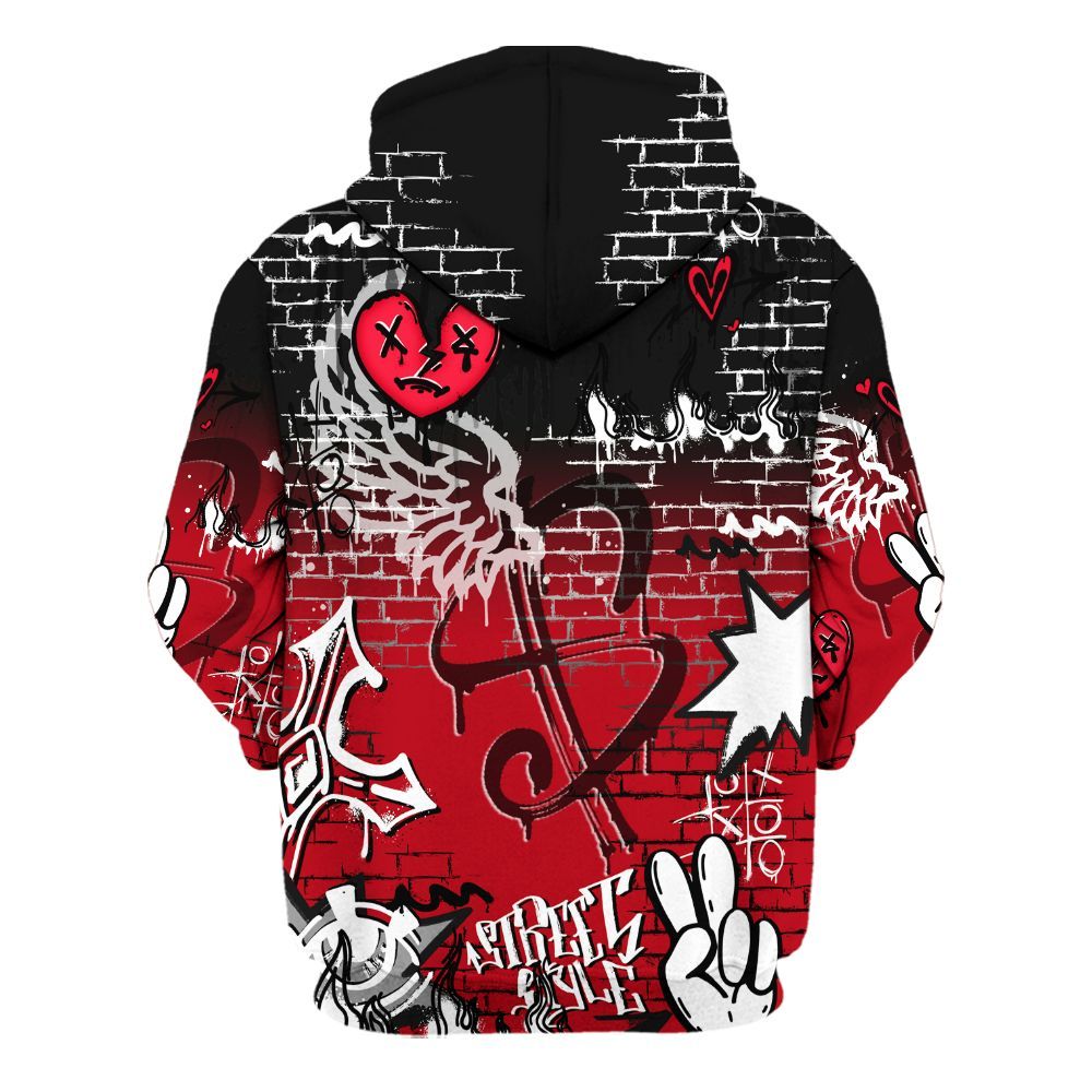 Hoodie To Match Bred Velvet 11s - Been Dif2erent Drip Graffiti All Over Print