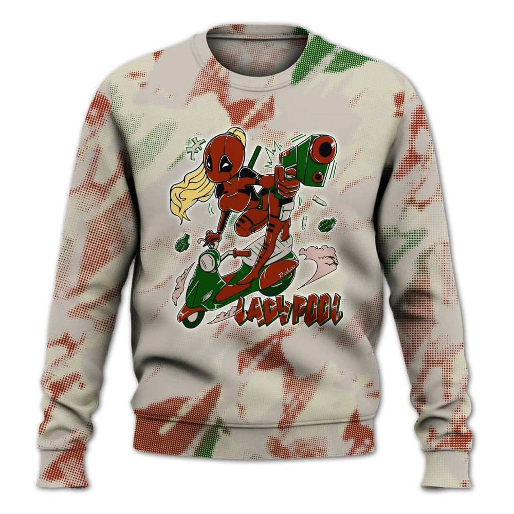 Sweatshirt To Match El Grito 5s - Lady Pool Cartoon Abstract Halftone All Over Print