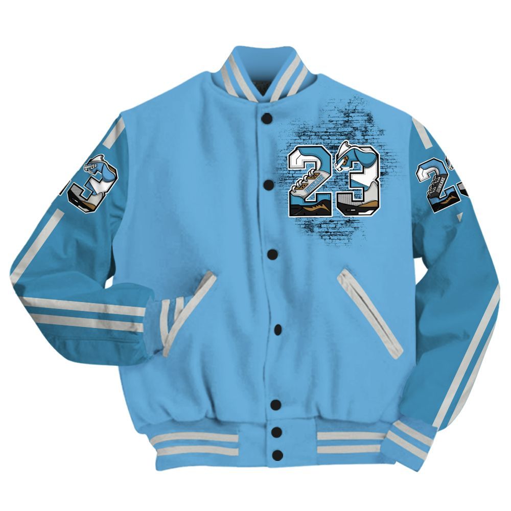 Varsity Jacket To Match SB Dunk Low University Blue Shirt, Custom Name Number 23 5s All Over Print