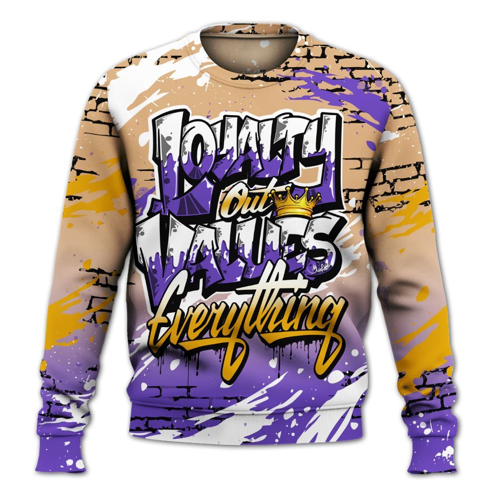 Sweatshirt To Match SE Afrobeats 7s - Values Of Loyalty Drip All Over Print