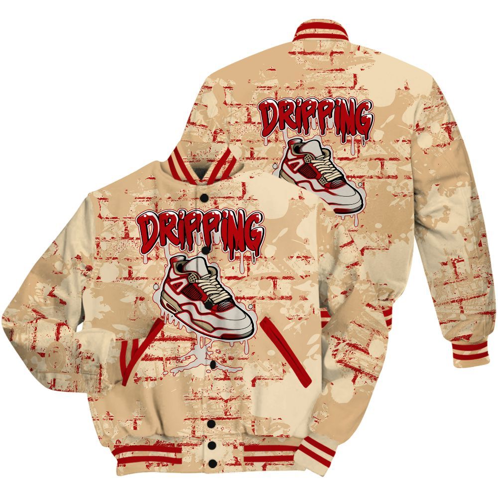 Varsity Jacket To Match Dunk Low Strawberry Waffle Shirt - Dripping Shoe 4S Graphic Street Art All Over Print