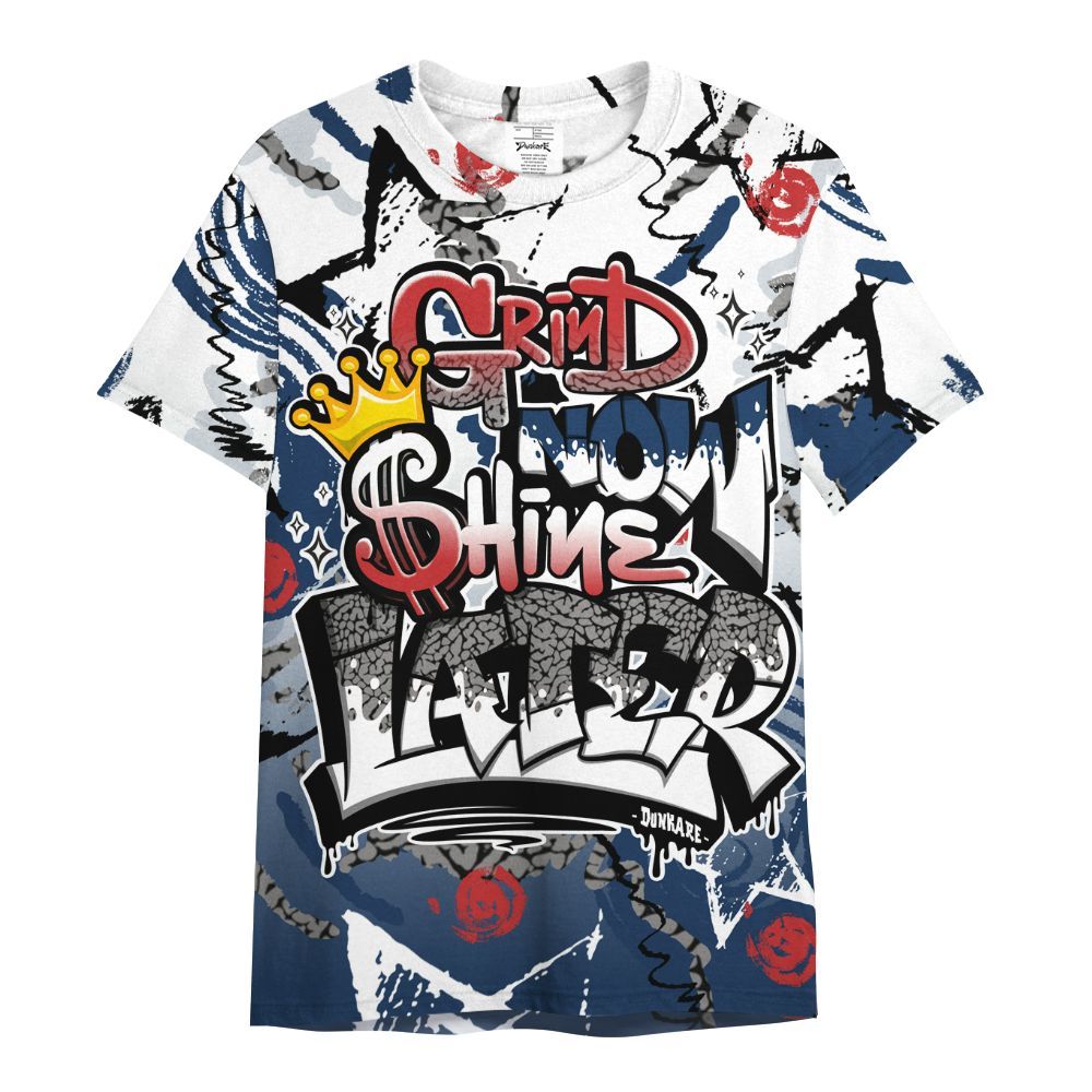 Shirt To Match SP Sport Royal 3s - Grind Shine Later Drip All Over Print