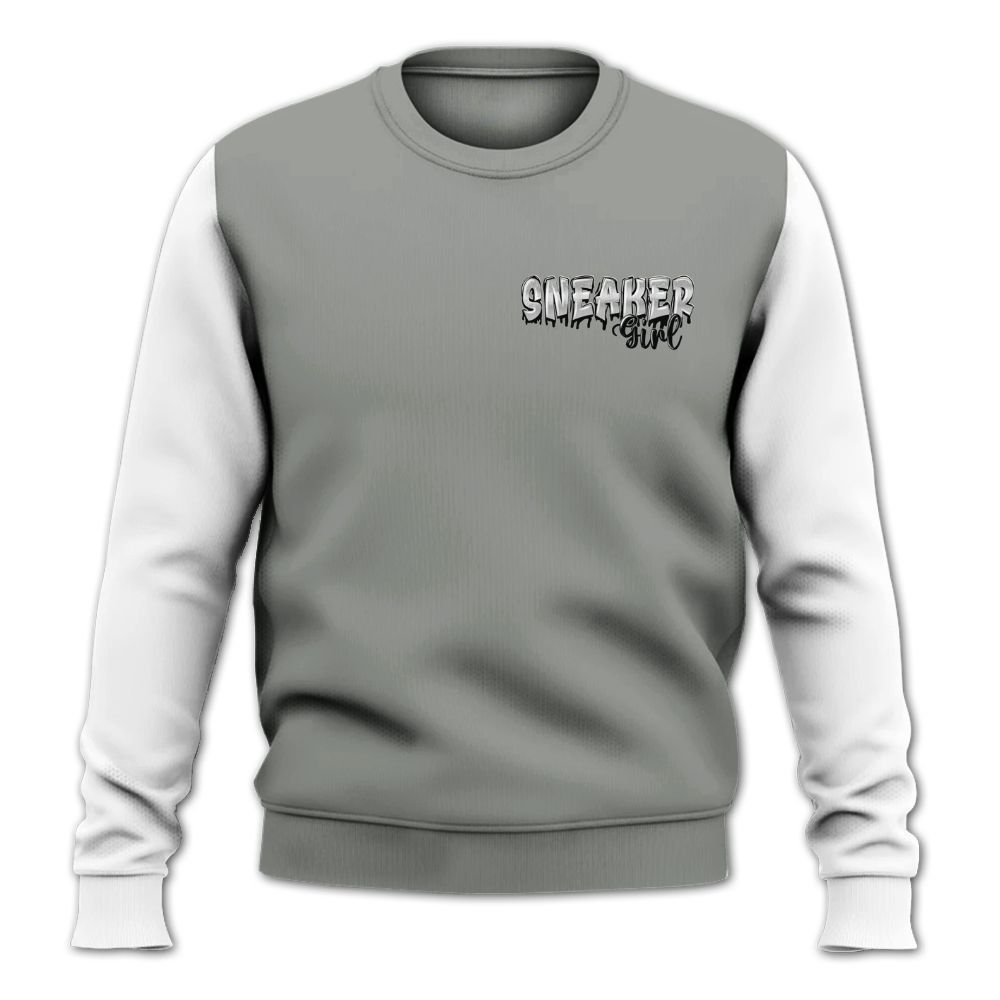 Sweatshirt To Match Paris Cement Grey 4s - Custom Name Sneaker Girl Money All Over Print