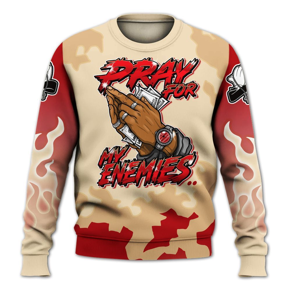 Sweatshirt To Match Dunk Low Strawberry Waffle - Prayed For Enemies Graphic Bleessing All Over Print