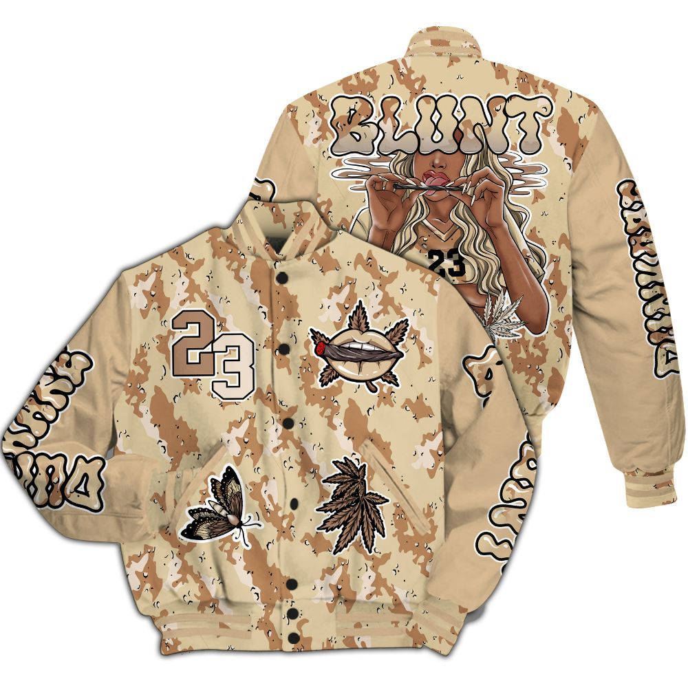 Varsity Jacket To Match Desert Camo 3s - Bluntz Unique All Over Print