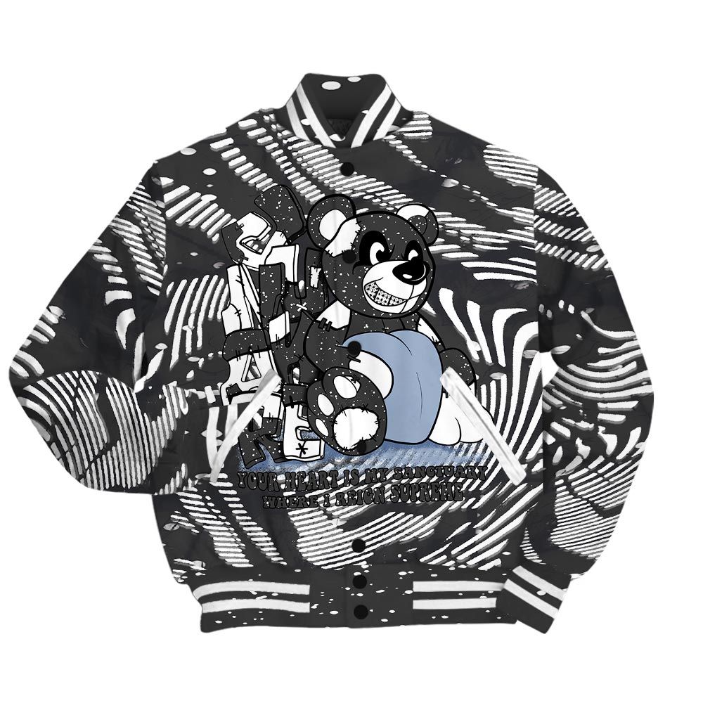 Varsity Jacket To Match Reverse Black White 6s - Possession Bear Fume Varsity Jacket Unisex