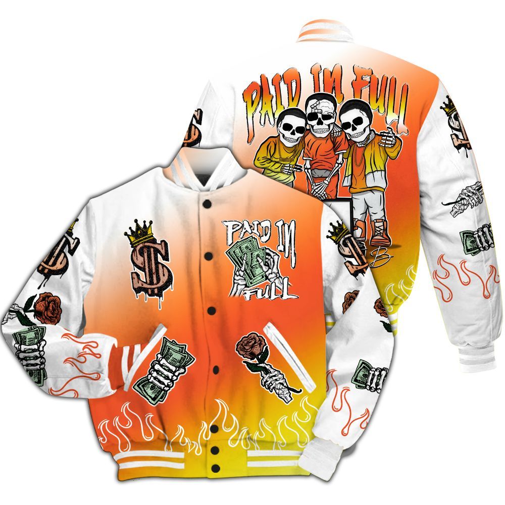 Varsity Jacket To Match Dunk High Candy Corn Shirt, Everybody Paid In Var All Over Print