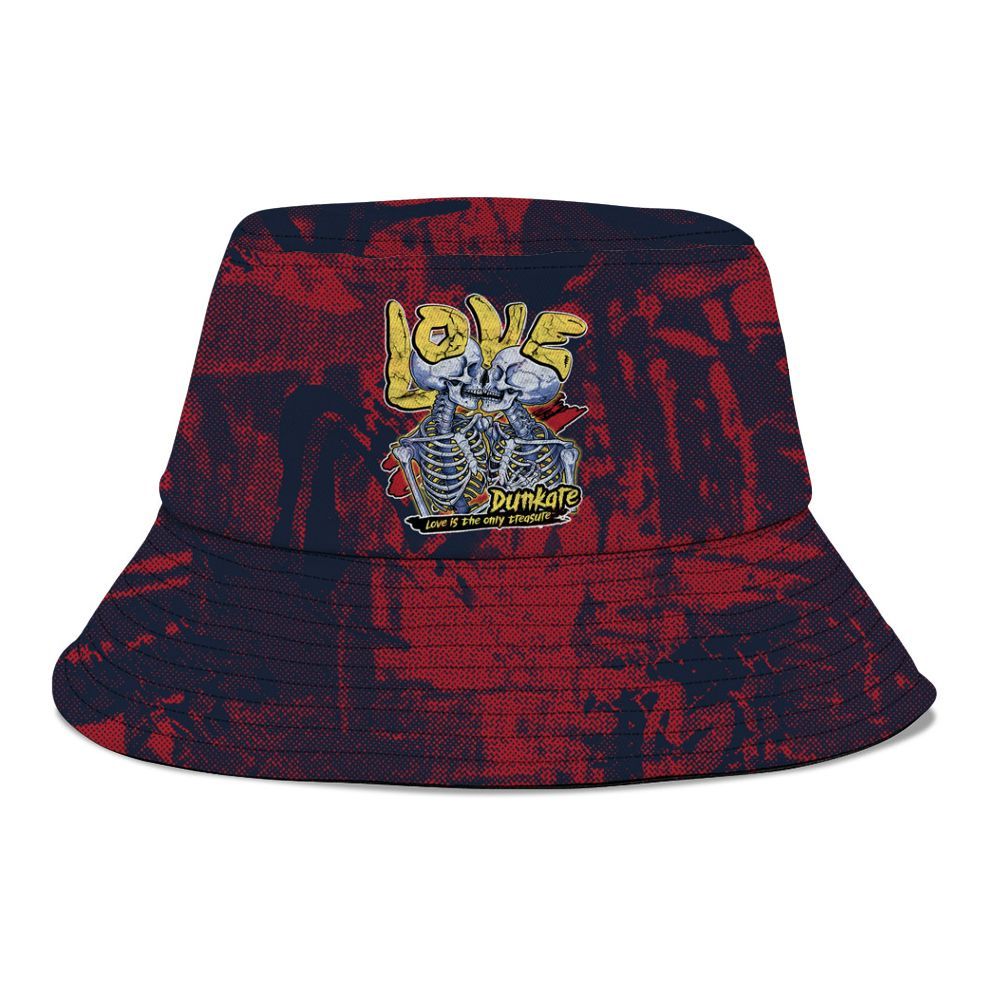 Bucket Hat To Match Dunk Low COJP What The 2024 - Skull Love Graphic