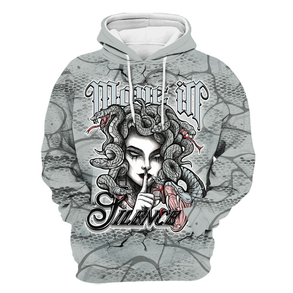 Hoodie To Match Black Wolf Grey 12s - Girl Move In Silence All Over Print