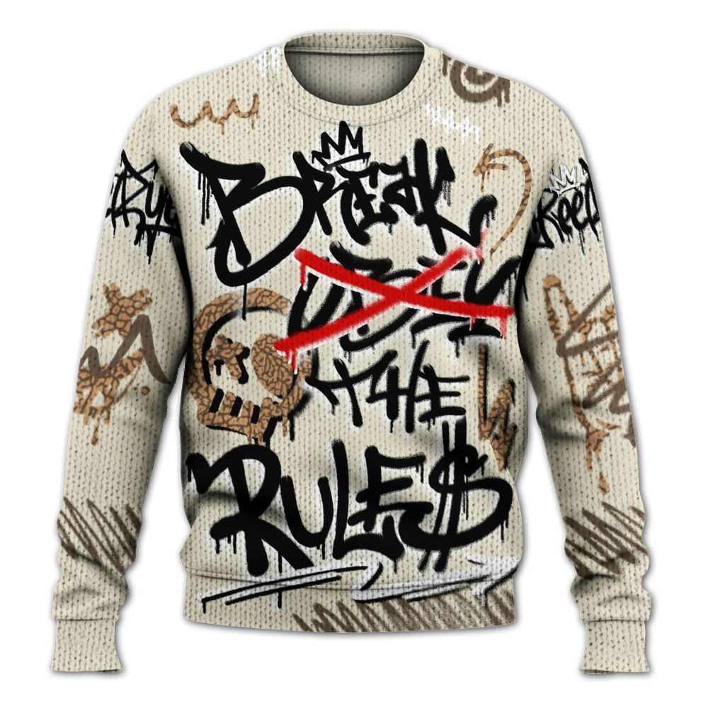 Knitted Sweater To Match Orewood Brown 3s - Break Rules Streetwear