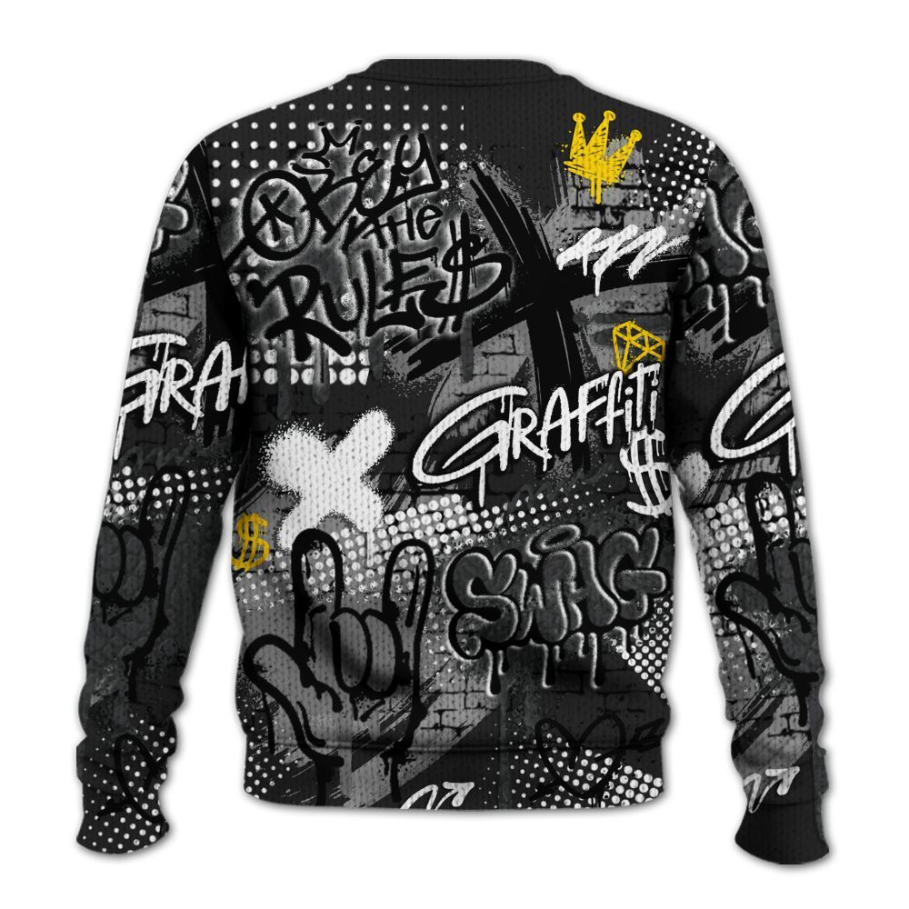 Knitted Sweater To Match Black Cat 3s - True It Real Graffiti Streetwear