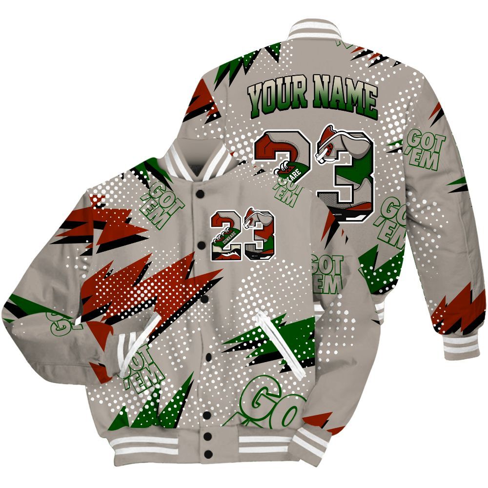 Varsity Jacket To Match El Grito 5s Shirt, Custom Name Number 23 5s All Over Print