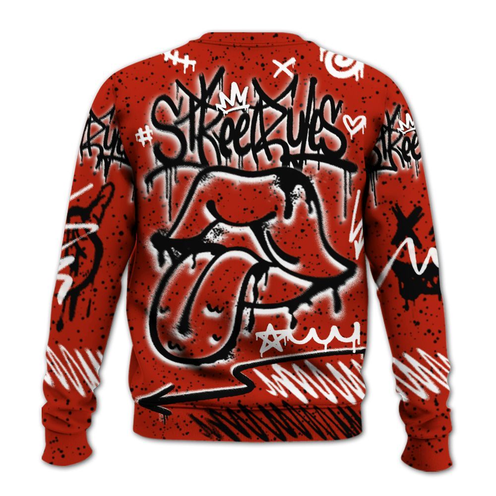 Sweatshirt To Match Red Cement 4s - Break Rules Streetwear All Over Print
