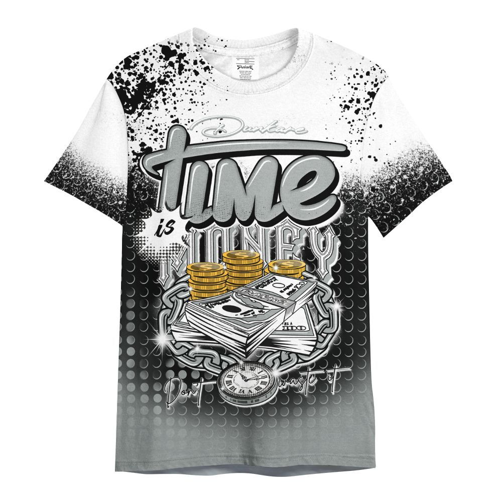 Shirt To Match Dunk Low White Light Smoke Grey - Halftone Time Is Money All Over Print