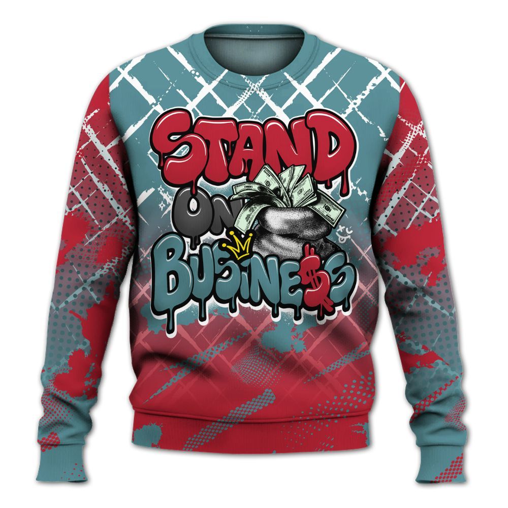 Sweatshirt To Match Dunk Low Denim Turquoise Royal - Halftone Stand Business Dripping All Over Print