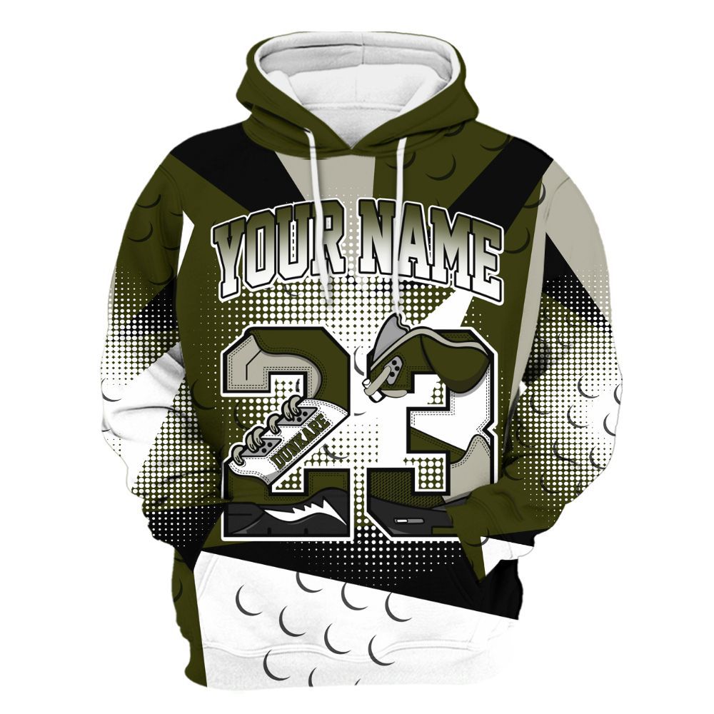 Hoodie To Match Dunk Low Pale Ivory Cargo Khaki - Poly Custom Name Number 23 5s All Over Print
